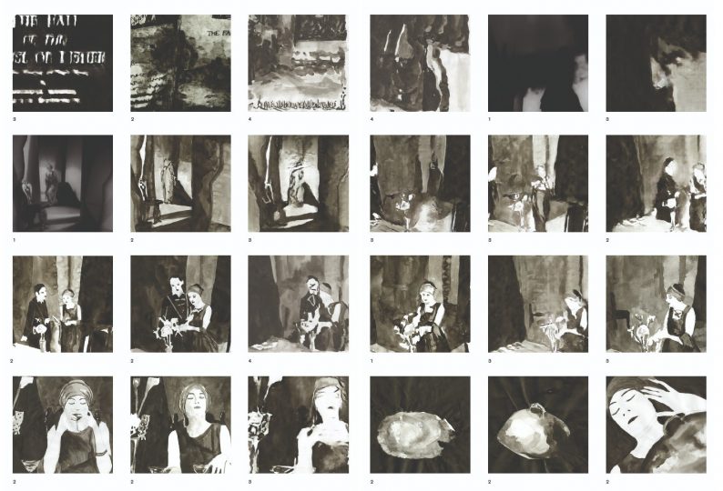 Fall the House of Usher. 1. Fotogrammi dal film del 1929; 2. Disegni del film; 3. Immagini generate dalle gan; 4. Disegni delle immagini generate dalle gan.