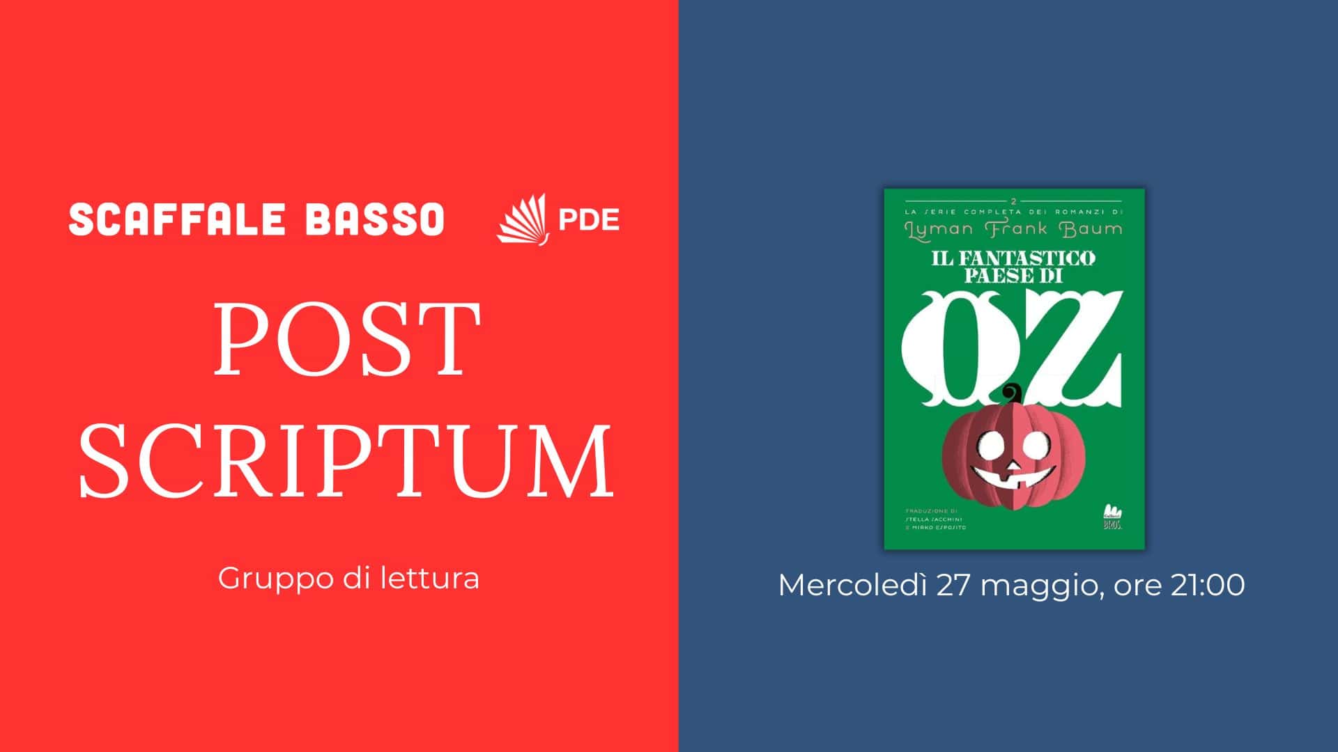 Nasce Post Scriptum, il gruppo di lettura firmato Scaffale Basso e PDE