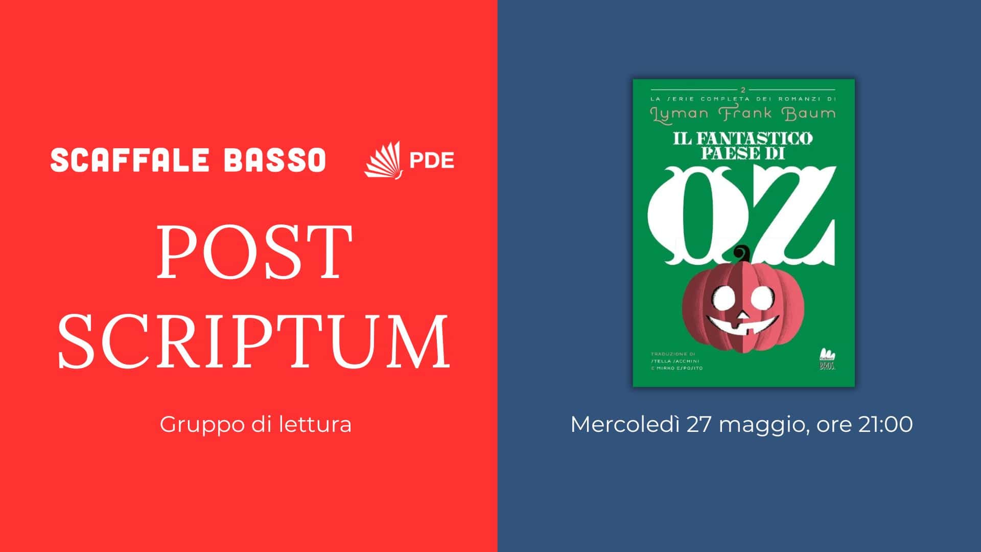 Nasce Post Scriptum, il gruppo di lettura firmato Scaffale Basso e PDE